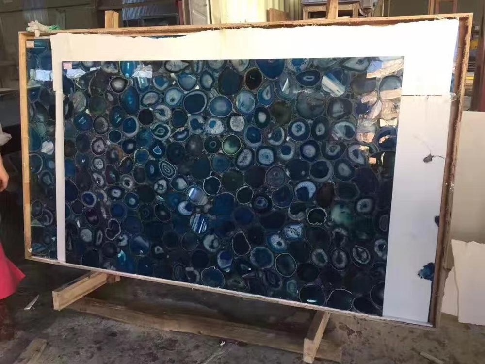 Luxury blue agate Backlit Agate Countertop for home decoration