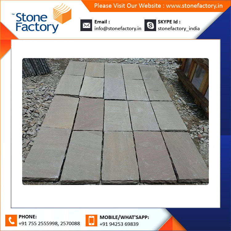 Best Selling Hand Carved Edges Honed Surface Raj Green Patio Pack Sandstone From Indian Manufacture