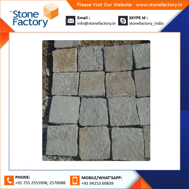 Best Quality 100% Natural Parking Driveway Use Stone Yellow Brown Mix Cobble Stone