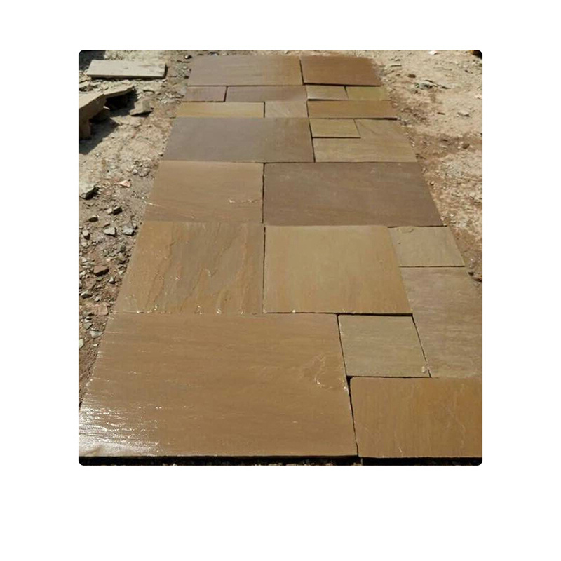 Best Selling Hand Carved Edges Honed Surface Raj Green Patio Pack Sandstone From Indian Manufacture