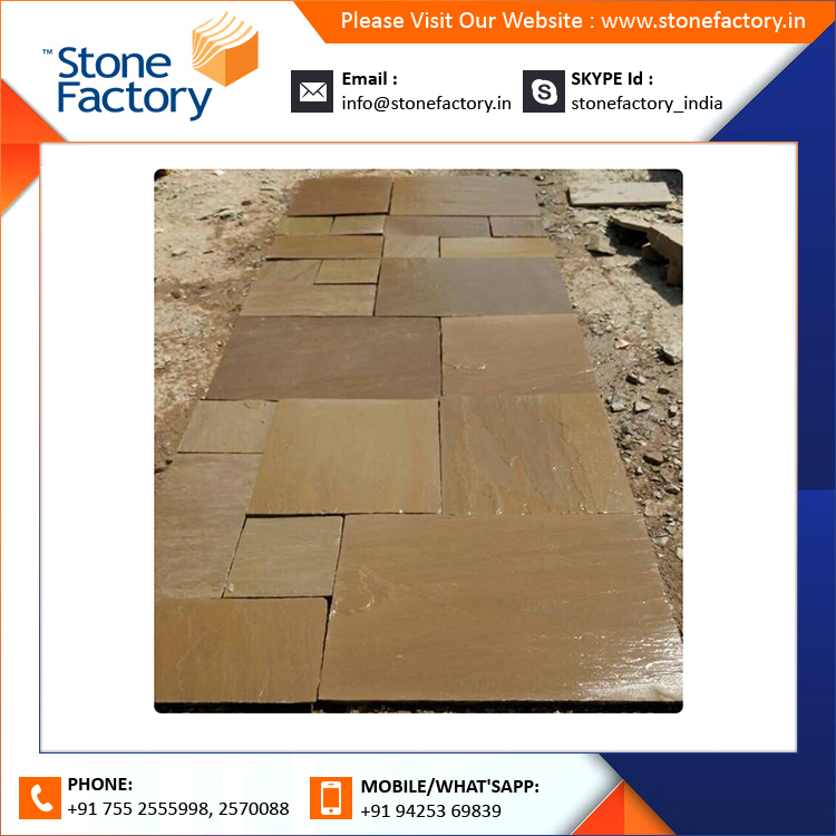 Best Selling Hand Carved Edges Honed Surface Raj Green Patio Pack Sandstone From Indian Manufacture