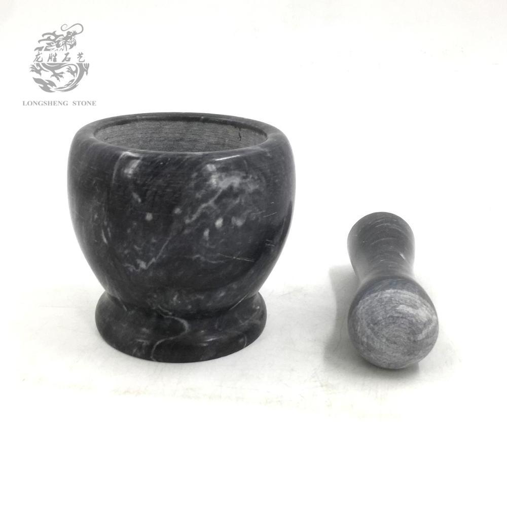 Nature marble mortar pestle set stone home seasonings garlic masher