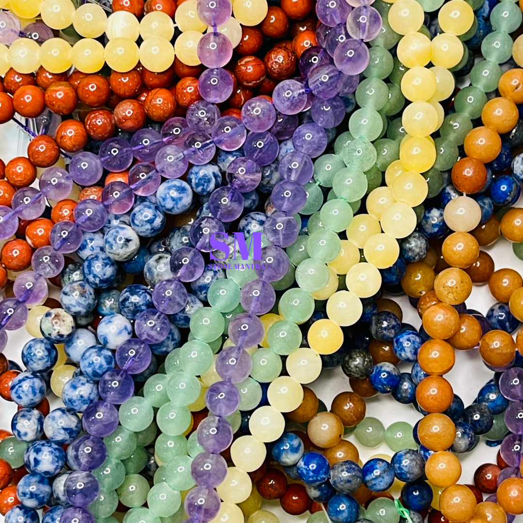 Harmonize Energies Natural Healing Crystal Gemstone Beads 8 mm Strand 44 to 48 pcs 14 inch Gemstone Product Supplier