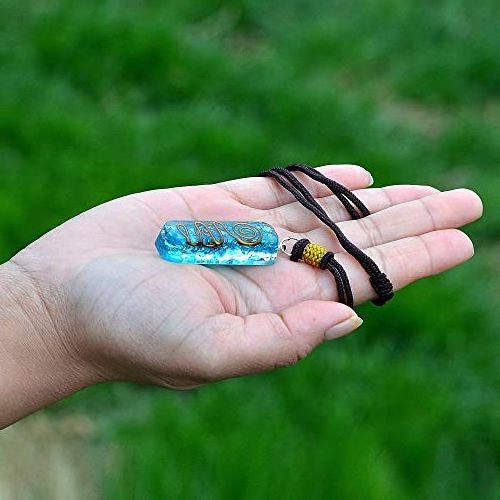 Blue Aquamarine Healing Crystal based Orgone Pendant Healing Stone