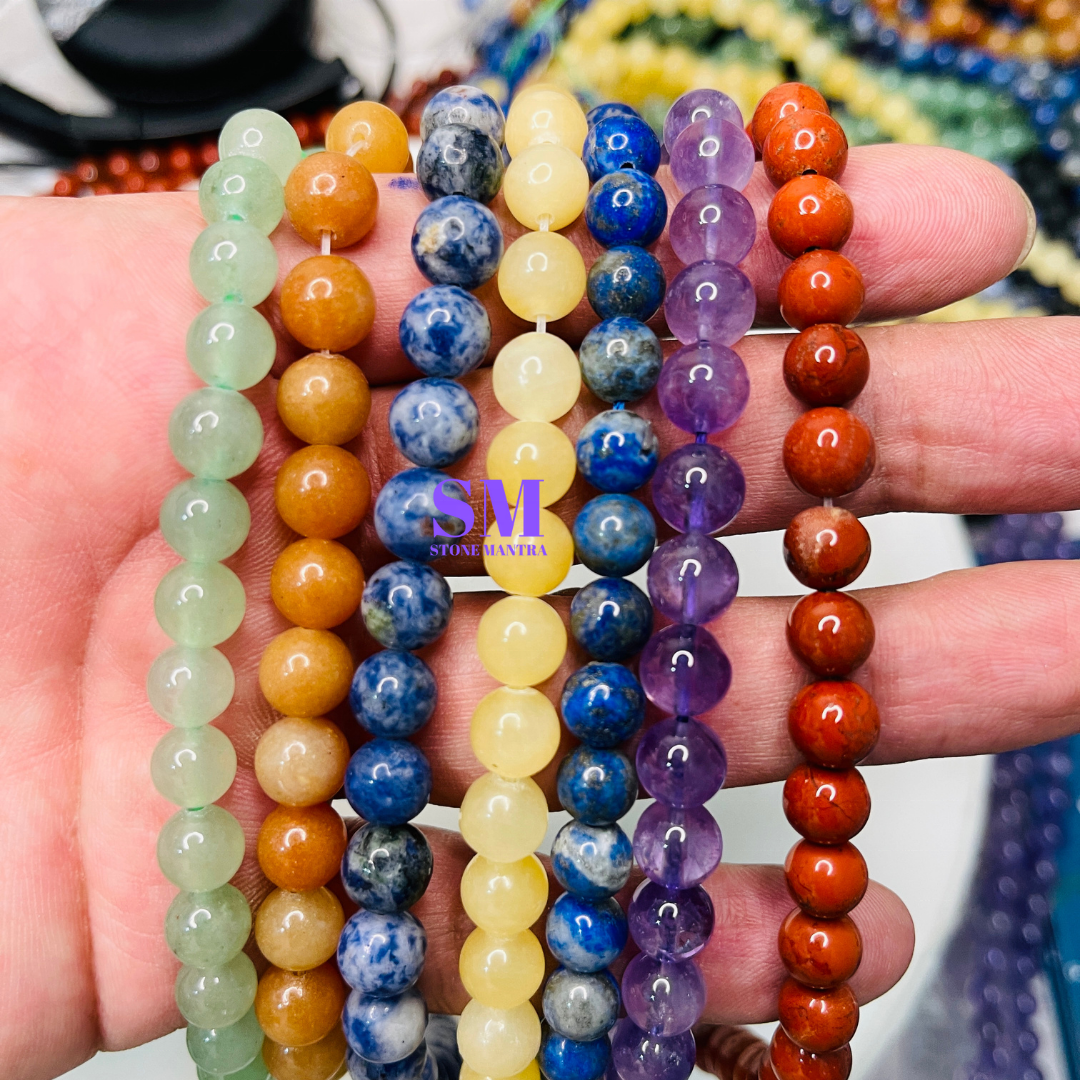 Harmonize Energies Natural Healing Crystal Gemstone Beads 8 mm Strand 44 to 48 pcs 14 inch Gemstone Product Supplier