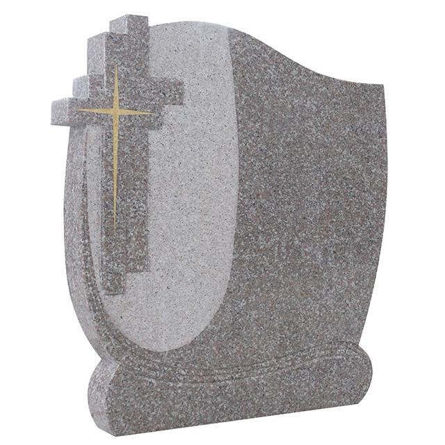 Custom Made Cheap Price White Black Granite Lettering Gravestone Tombstone Headstone with Unique Design