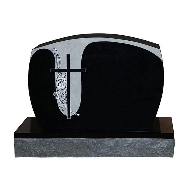 Split Cross Shape Memorial Monument Upright Funeral Headstone Double Cross Gravestone