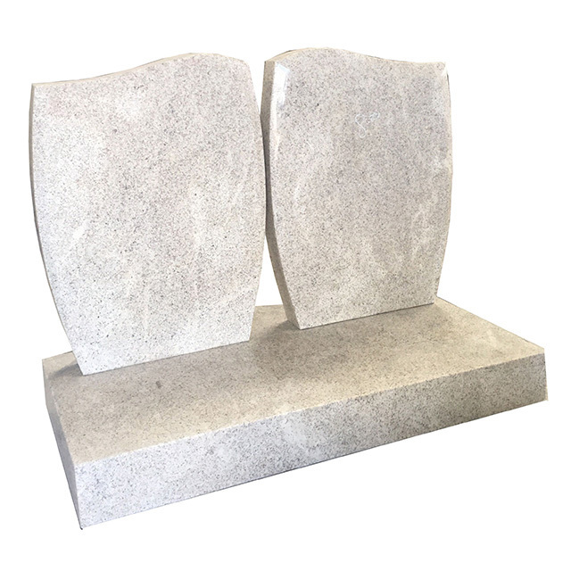 Italian Bianco Carrara White Marble Kerb Headstone Tombstone Gravestone with Arrow Carvings