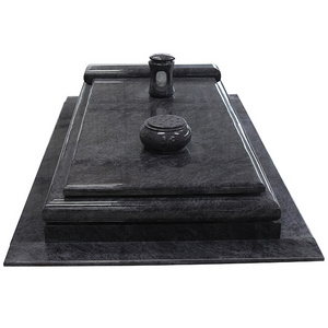 China Xiamen Manufacture Supply Cemetery Big Blank Black Granite Funeral Tombstone Cover