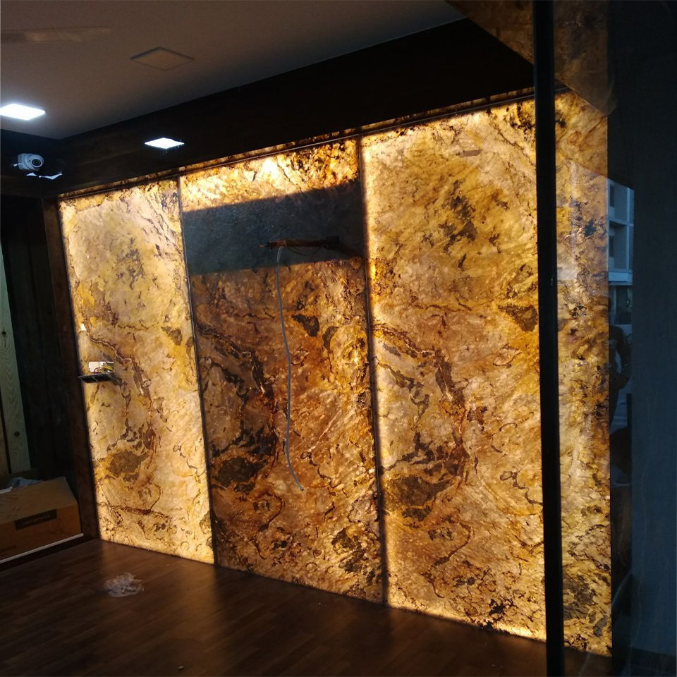 translucent stone veneer slate stone wall panels under marble lighting natural stone lamps for sale