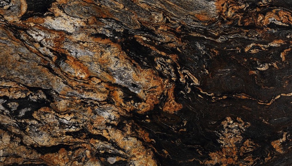 Customized Natural Golden Magma Polished Slab for Stone Cladding