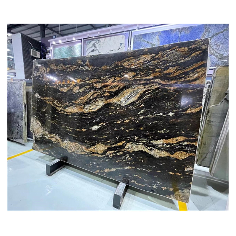 High Quality Black Gold Veins Granite Slab tiles Brazil Granite for Kitchen and Hotel Countertop Polished Finish