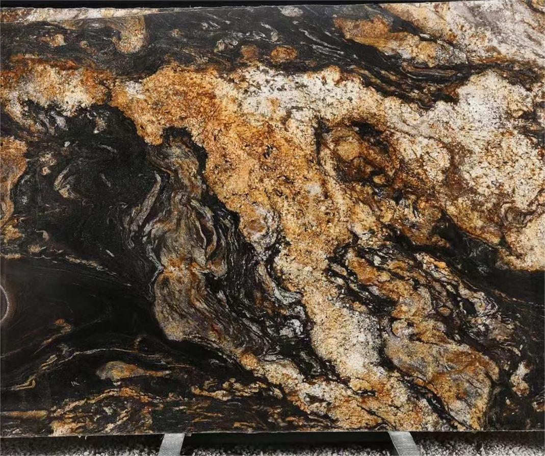 High Quality Black Gold Veins Granite Slab tiles Brazil Granite for Kitchen and Hotel Countertop Polished Finish