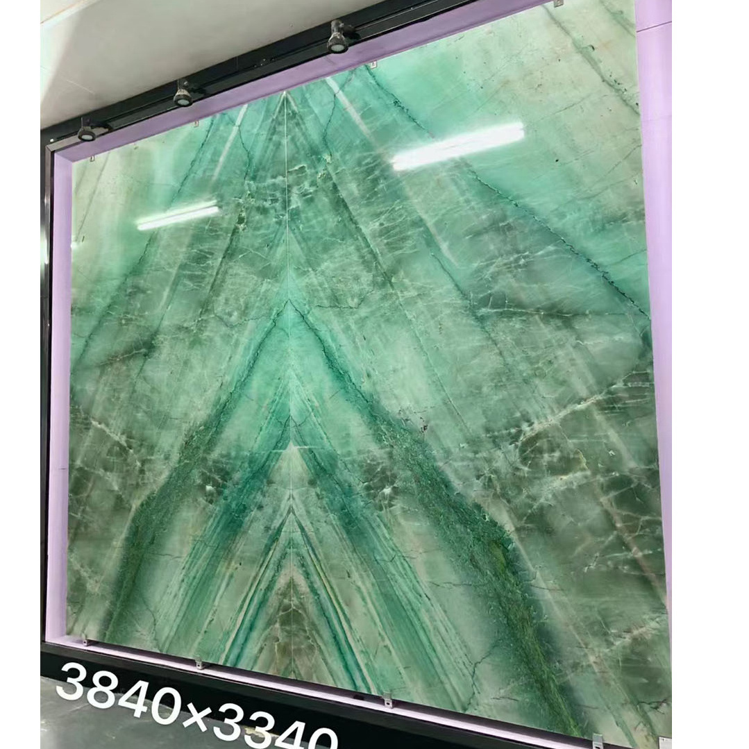 Green marble interior and exterior floor wall tiles natural stone slabs green onyx