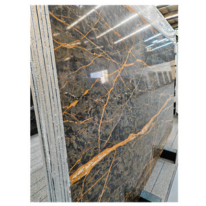 Natural Stone Marble Tile Black White and Gold Color Black Golden Marble Tile and Slab for Floor and Wall Decoration