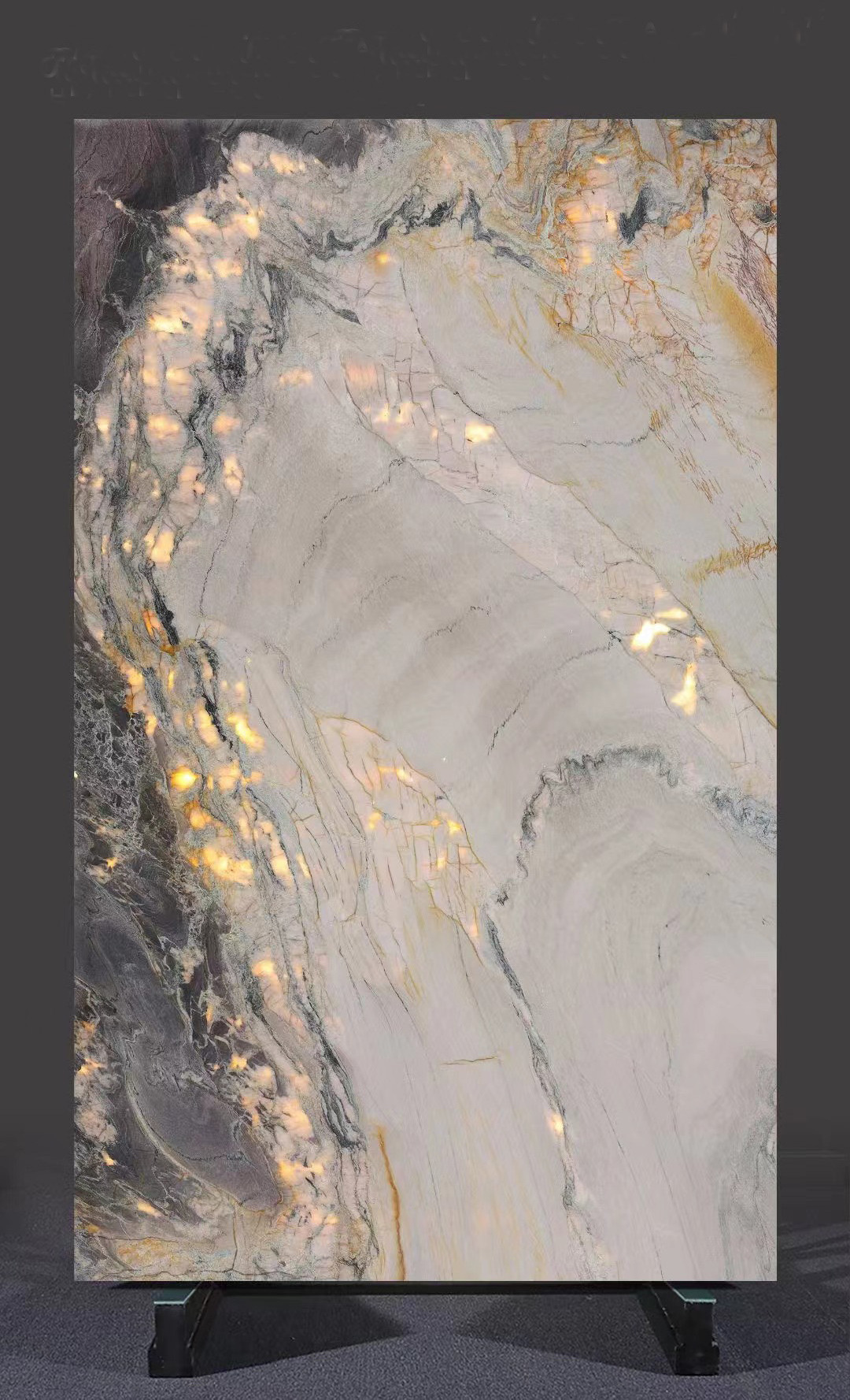 Brazilian Meteor Garden natual quartzite slabs in bookmatch wall tile top quartzite countertop for kitchen backlit wall