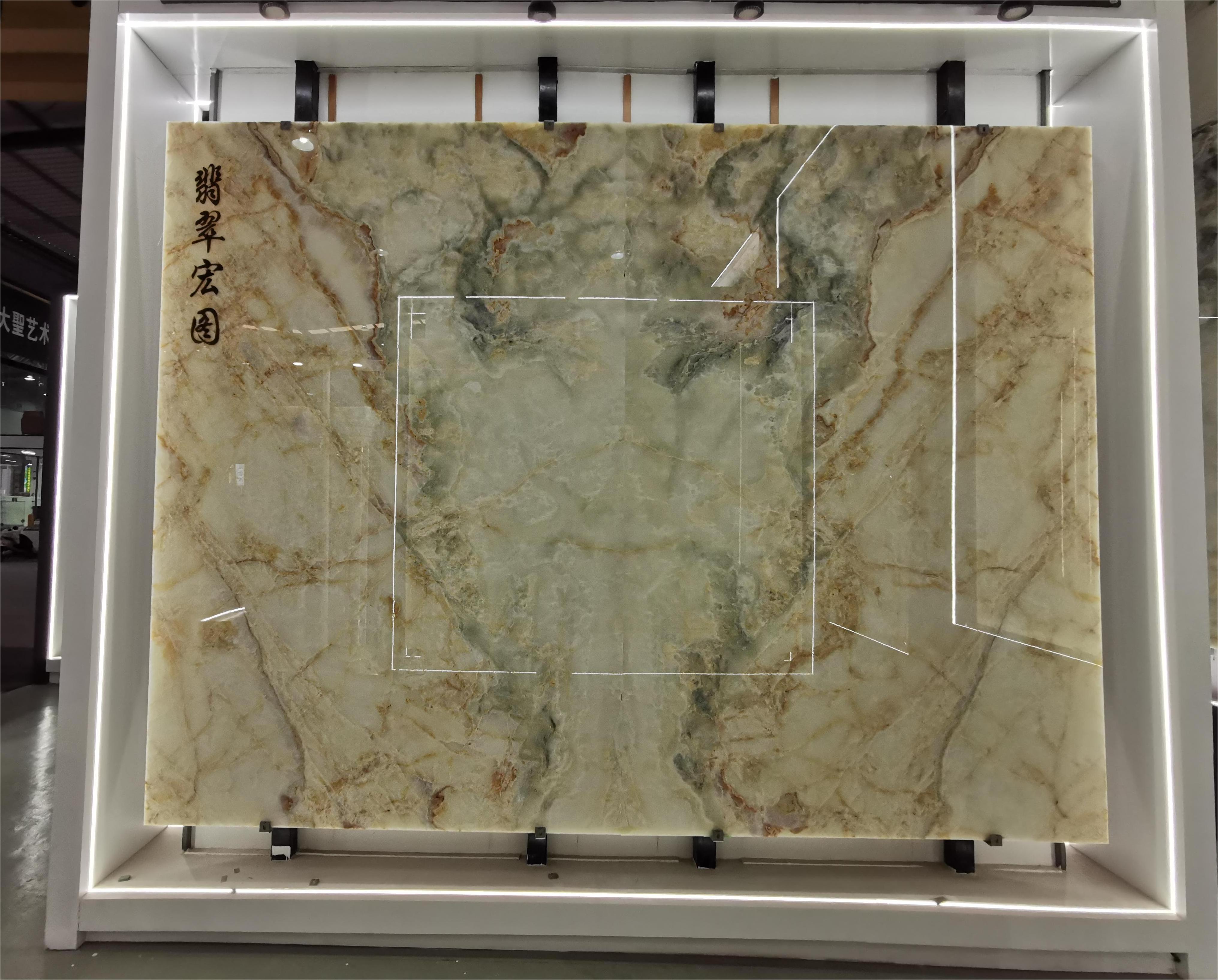 Natural Translucent Onyx Stone Slab Competitive Price Onyx Stone Veneer Green Onyx Slabs for Bathroom and Living Room Background