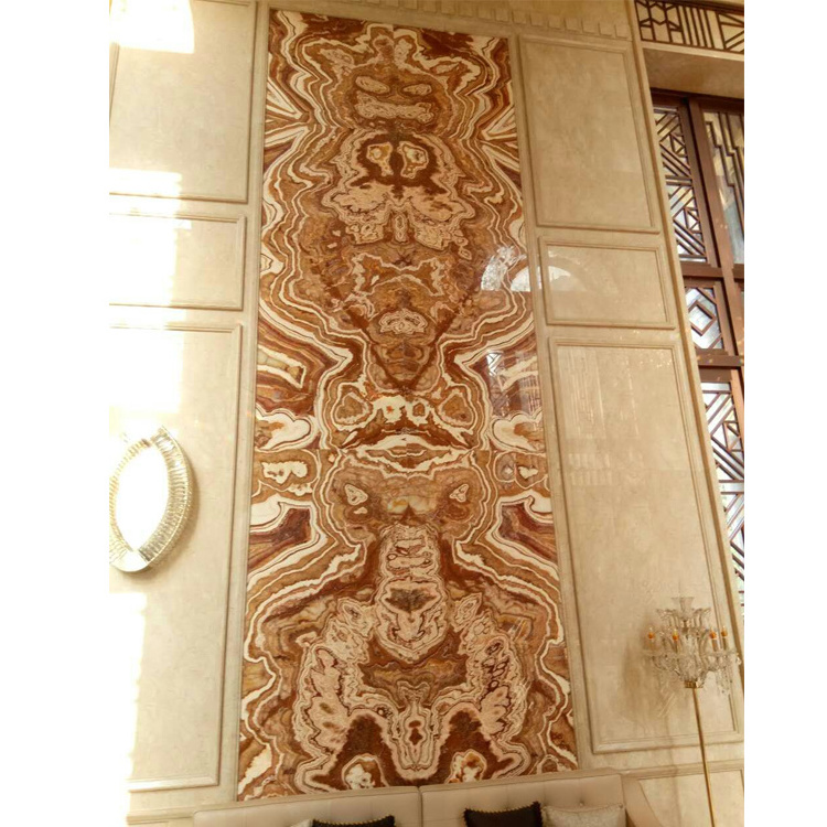 Factory Direct SalesThin Panels China Marble Slab Backlit Onyx Marble Slab Tiger Onyx Stone Wall Aluminum Honeycomb Panel