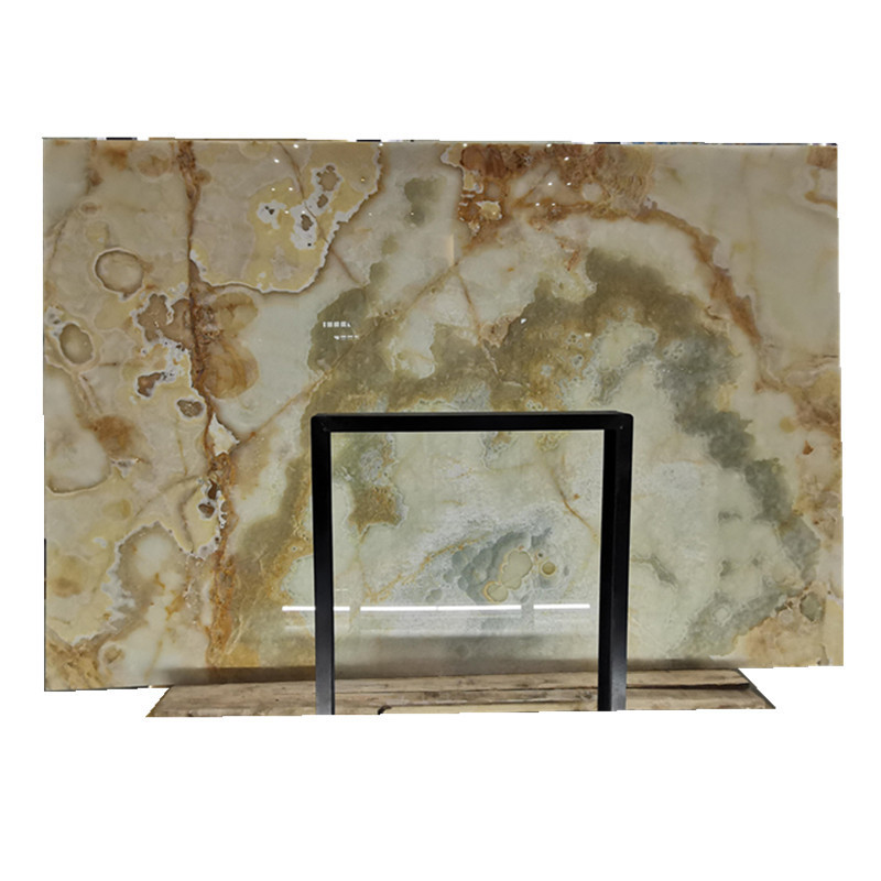 Natural Translucent Onyx Stone Slab Competitive Price Onyx Stone Veneer Green Onyx Slabs for Bathroom and Living Room Background