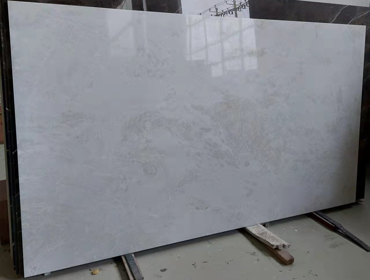 Royal White translucent stone laminated with Acrylic panel for interior decoration fireplace wall shower panel Stone