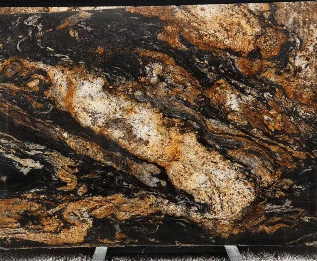 High Quality Black Gold Veins Granite Slab tiles Brazil Granite for Kitchen and Hotel Countertop Polished Finish