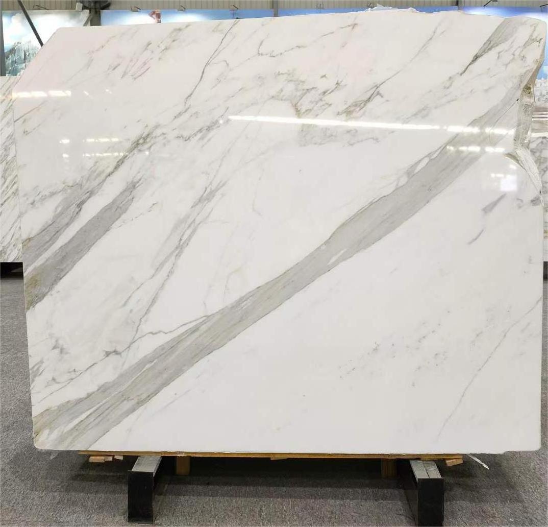 Italian marble calacatta white TV background wall natural marble steps stair for kitchen countertop vanity tops