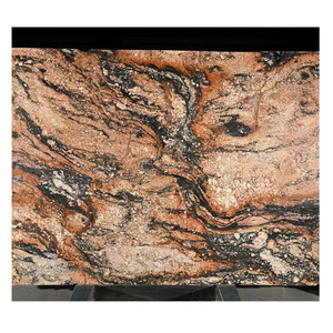 Natural Golden Black Granite Polished Slab Luxury Stone Brazil Granite for Kitchen Countertop and Background Wall