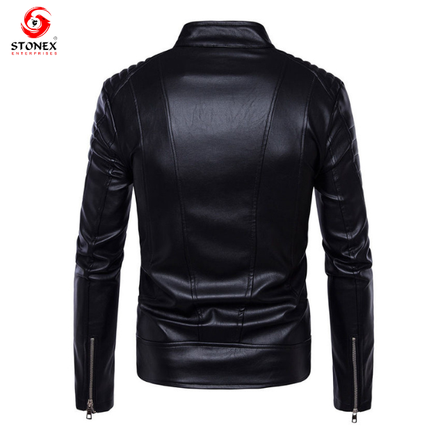 Mens Jackets Fashion Men Faux Leather Coat Zipper Overcoat Motor Jacket Motorcycle Bikers  Top Clothing