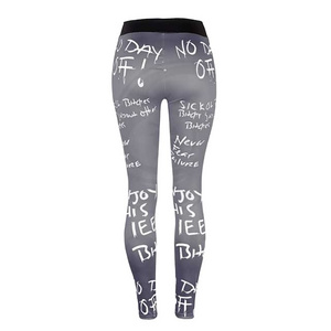 New Skin Friendly Workout Gym Pants Print Color Running Tights High Waist Yoga Sports Leggings With Pockets for Women Fitness