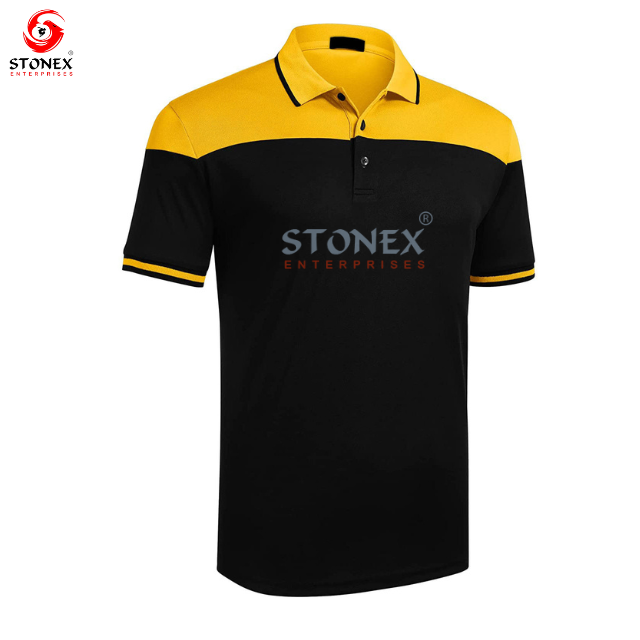 Yellow Black Polo Collar T shirts For Men With Logo Embroidery T-shirt Men's Cotton T-shirts Polo Shirts for Men 2023