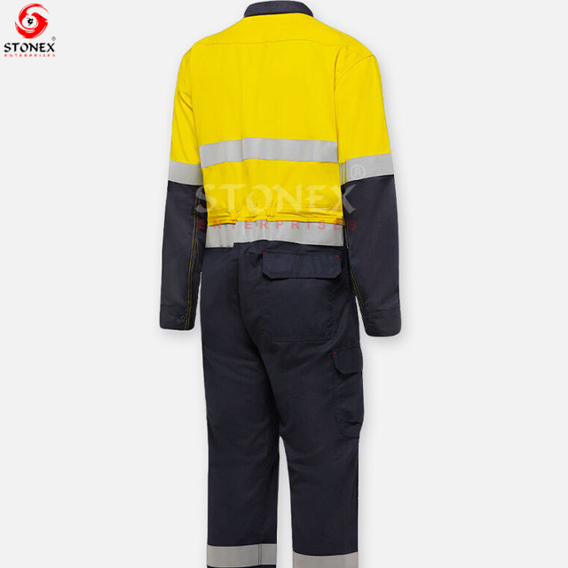 Custom Made Reflective Coveralls Industrial Workwear Uniforms Men Coverall For Work Full Cover Body Dress Workers Uniform