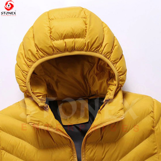 Removeable Hooded Men Puffer Jacket Quick Dry Warm Wind Break Outdoor Padded Jacket Customized