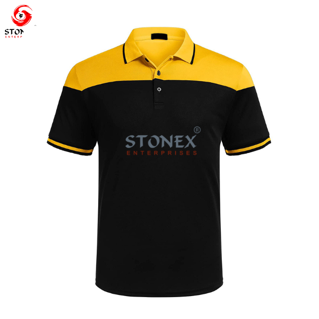 Yellow Black Polo Collar T shirts For Men With Logo Embroidery T-shirt Men's Cotton T-shirts Polo Shirts for Men 2023