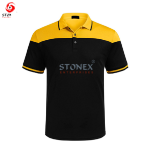 Yellow Black Polo Collar T shirts For Men With Logo Embroidery T-shirt Men's Cotton T-shirts Polo Shirts for Men 2023