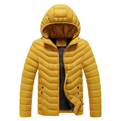 Removeable Hooded Men Puffer Jacket Quick Dry Warm Wind Break Outdoor Padded Jacket Customized