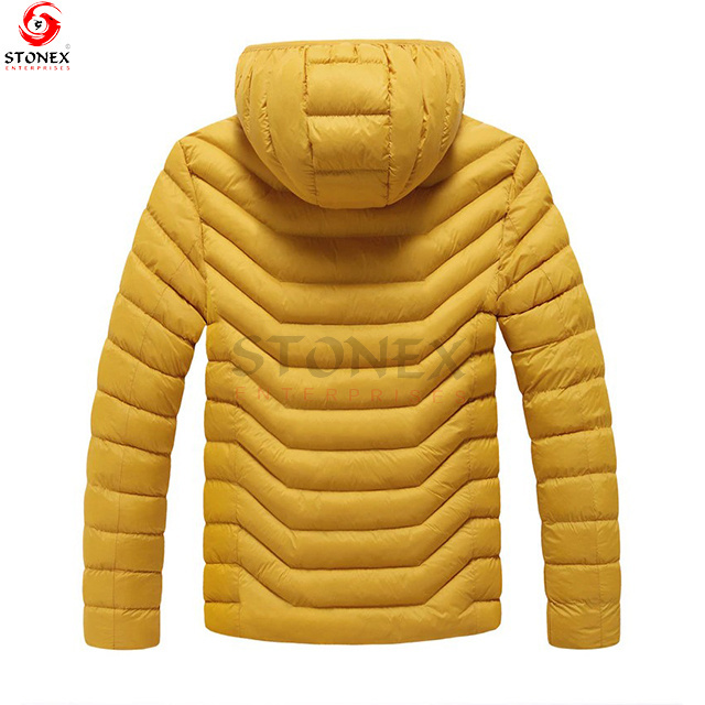 Removeable Hooded Men Puffer Jacket Quick Dry Warm Wind Break Outdoor Padded Jacket Customized