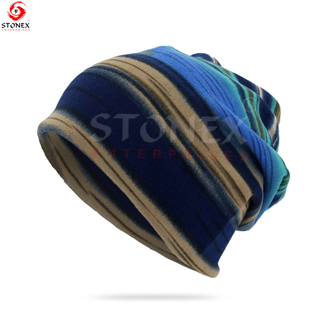 New Striped Beanies Unisex Thin Knitted Beanie Men's Multifunction Hedging Cap Hats For Male