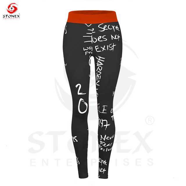 New Skin Friendly Workout Gym Pants Print Color Running Tights High Waist Yoga Sports Leggings With Pockets for Women Fitness