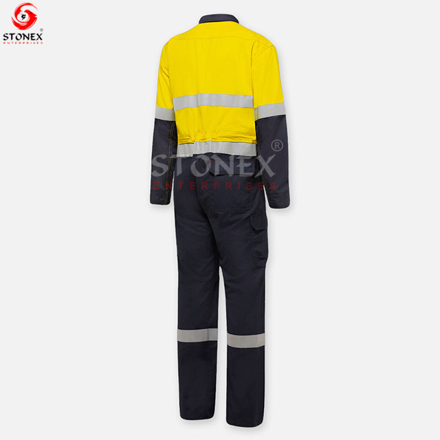 Custom Made Reflective Coveralls Industrial Workwear Uniforms Men Coverall For Work Full Cover Body Dress Workers Uniform