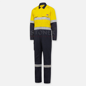 Custom Made Reflective Coveralls Industrial Workwear Uniforms Men Coverall For Work Full Cover Body Dress Workers Uniform