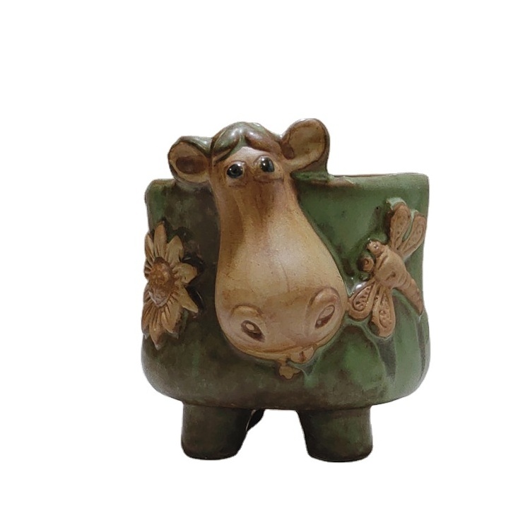 Wholesale Cartoon Cute Animal Flower Pot American Pastoral Garden Decoration