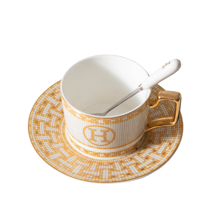 Mosaic Bone China Cup And Saucer Porcelain Cup Sets For Coffee And Tea