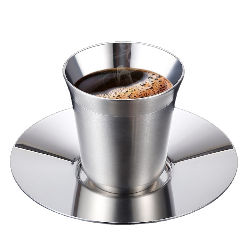 80ml 160ml Stainless Steel 304 Espresso Coffee Cup Set Small Wine Cup