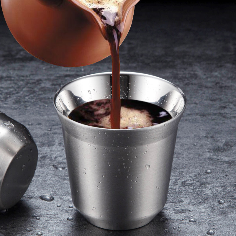 80ml 160ml Stainless Steel 304 Espresso Coffee Cup Set Small Wine Cup