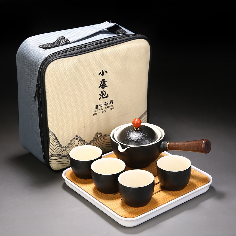 Japanese Simple Lazy Automatic Tea Set Portable 1 Pot 4 Cups Gift Set