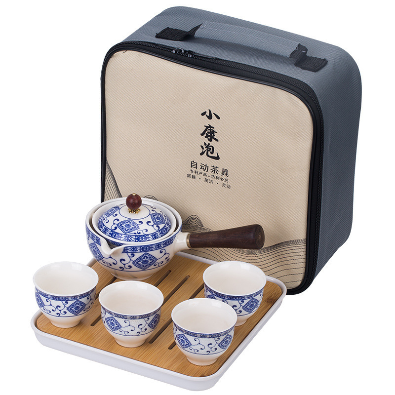 Japanese Simple Lazy Automatic Tea Set Portable 1 Pot 4 Cups Gift Set