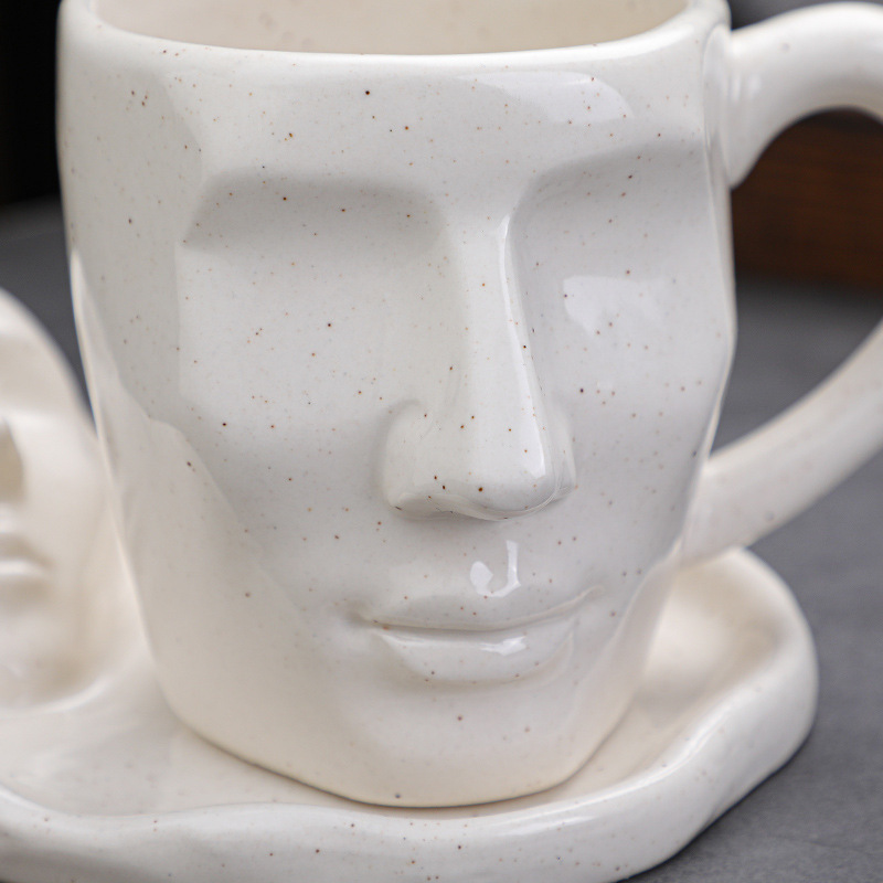 Human Face Kissing Coffee Cup Set Teacup for Valentine's Day Mother's Day Creative Gift