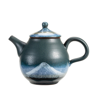 New Chinese-style Blue Porcelain Teapot Ru Kiln Ceramic Teapot With Filter Hole Pu'er Teapot