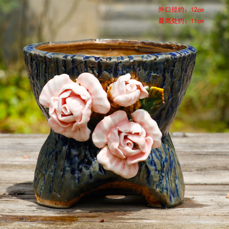 Handcrafted 3D Flower Succulent Pot With Multiple Styles For Green Planter