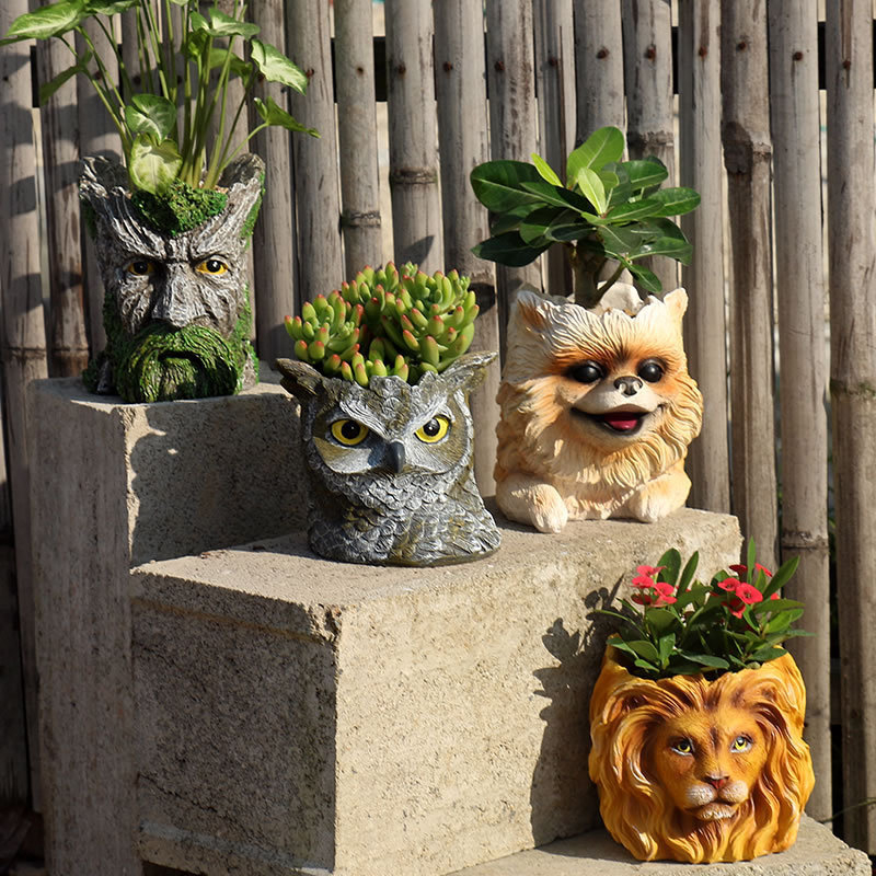 Resin Cartoon Animal Flower Pot Decoration Home Gardening Green Plants Succulent Flower Pot